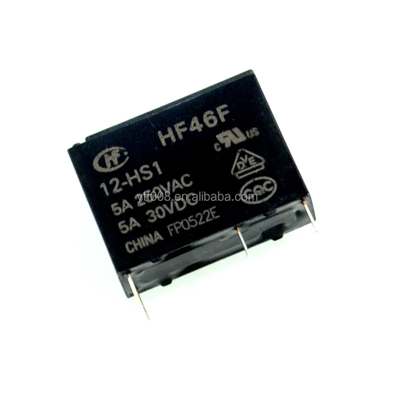 4x HF46F/012-HS1 relais électromagnétiques SPST-NO ucoil 12VDC 5A/250VAC HONGFA relais 4x HF46F/012-HS1 relais électromagnétiques SPST-NO ucoil 12VDC 5A/250VAC HONGFA relais