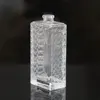50ml High white glass rectangle embossing empty spray perfume glass bottle factory sales directly