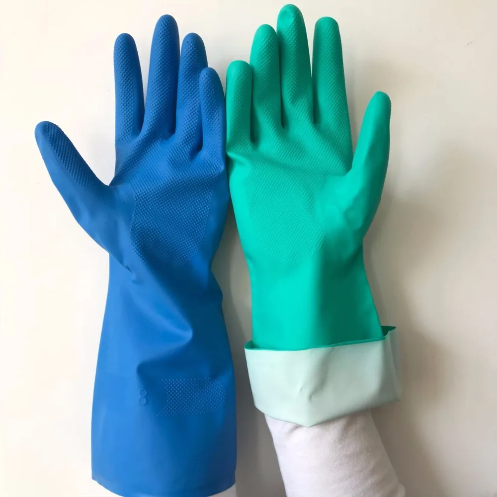 A Green Nitrile Flocklined Thickness 15mil Industrial Gloves Buy