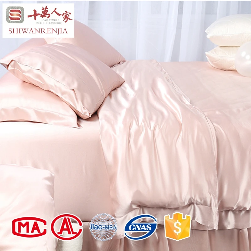 Luxury Pure Dyed Silk Satin Bedding Set Pink Silk Sheet Set Buy