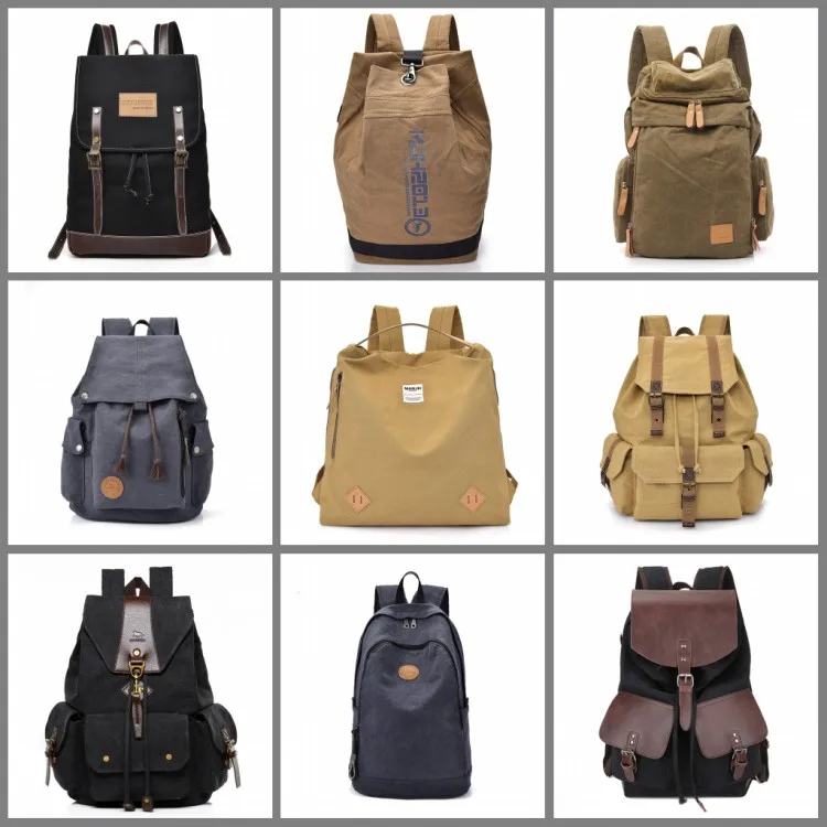 2020 fashion newest outdoor school rucksack waxed canvas waterproof hiking traveling backpack bag.jpg