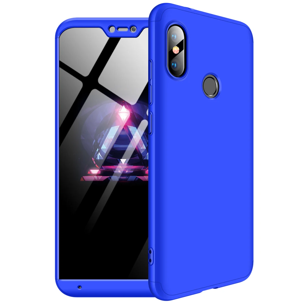 360 cover Removable 3in1 Hard PC Shield Back Cover Case for Xiaomi Redmi 6 Pro