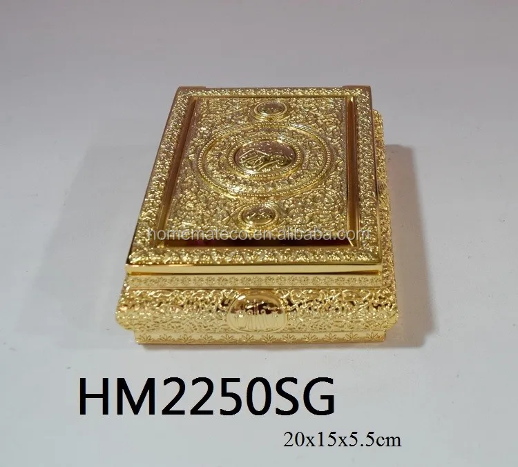 Gold Saudi Arabi Small Size Quran Box / Luxury Koran 