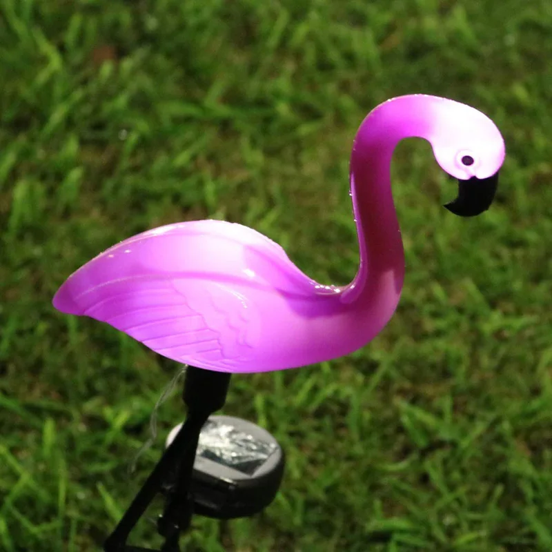 Flamingo Suelo Spike Luz Solar Jardín Luz Impermeable Parque Decorativo
