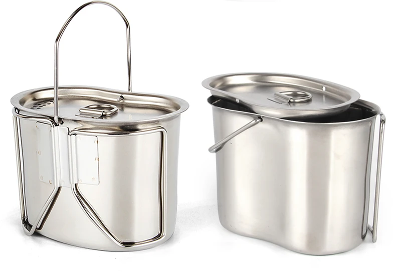 Outdoor Camping Water Kettle Canteen Cup With Hanging Bail Camping