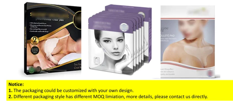 2 packs Decollette Area washable silicone gel pad chest for adult ladies