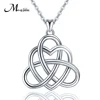 Oem celtic 925 silver heart pendant S925 fashion necklace rhodium plated Silver sterling Jewelry