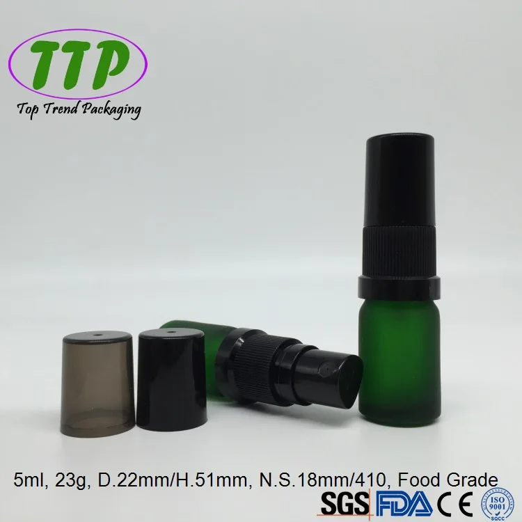 Wholesale 5ml Glass Green Frosted Spray Bottles