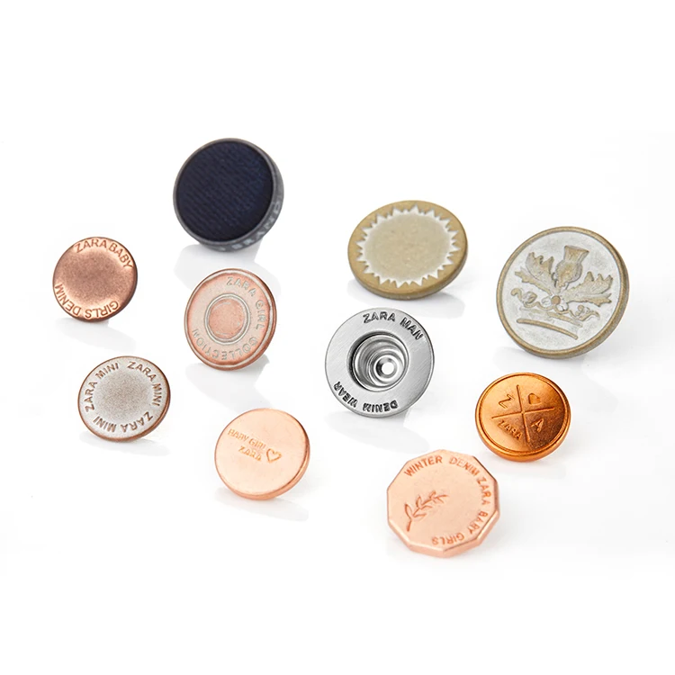 button jeans metal