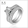 South Africa Popular Sterling Silver CZ Imitation Diamond Bridal Ring Set