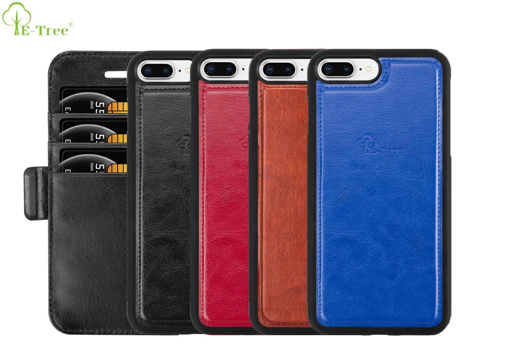 All In One Detachable Card Holder Leather Flip Phone Case For