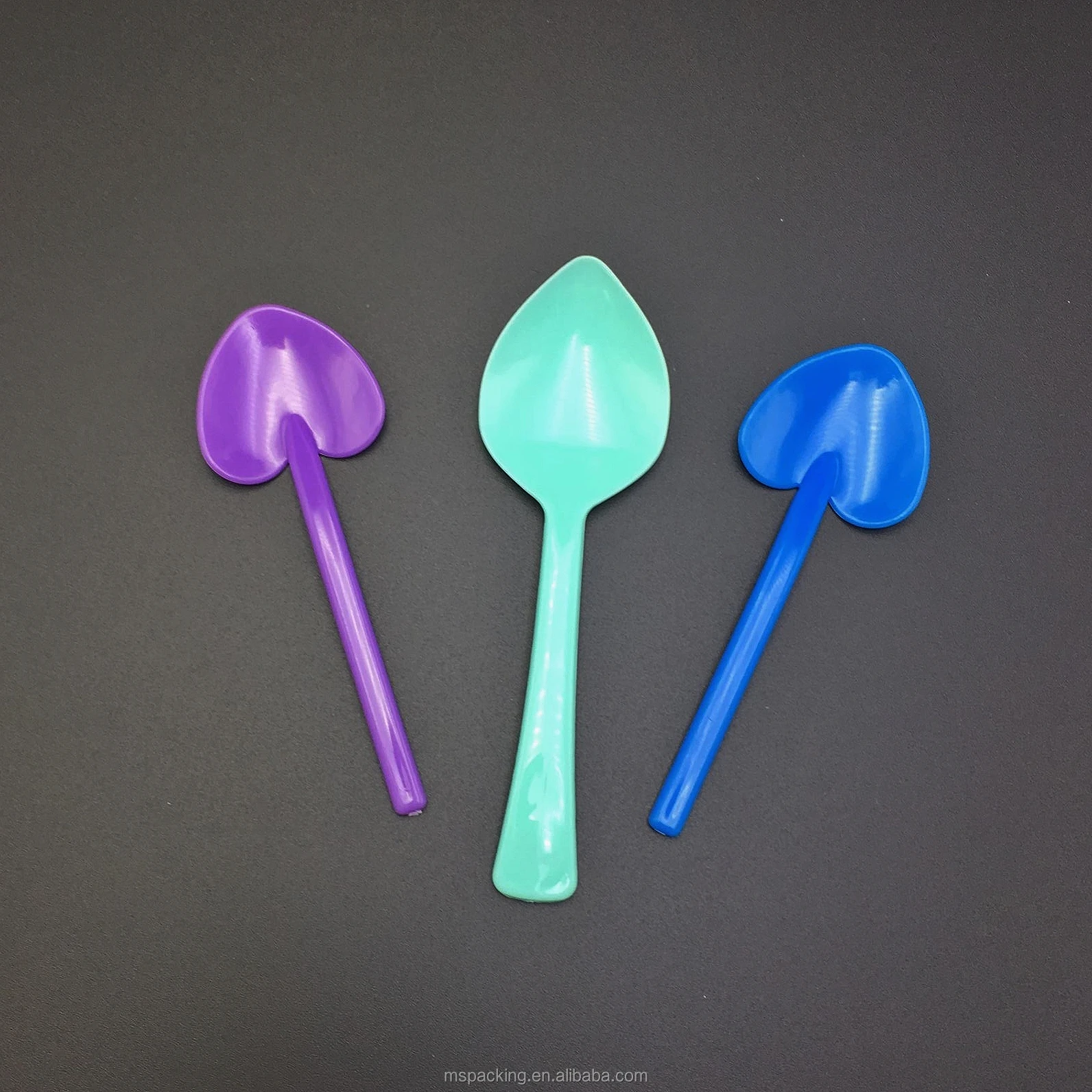Colorful Long Handle Mini Plastic Spoon And Fork For Dessert Custom Printed Disposable Pp Ps