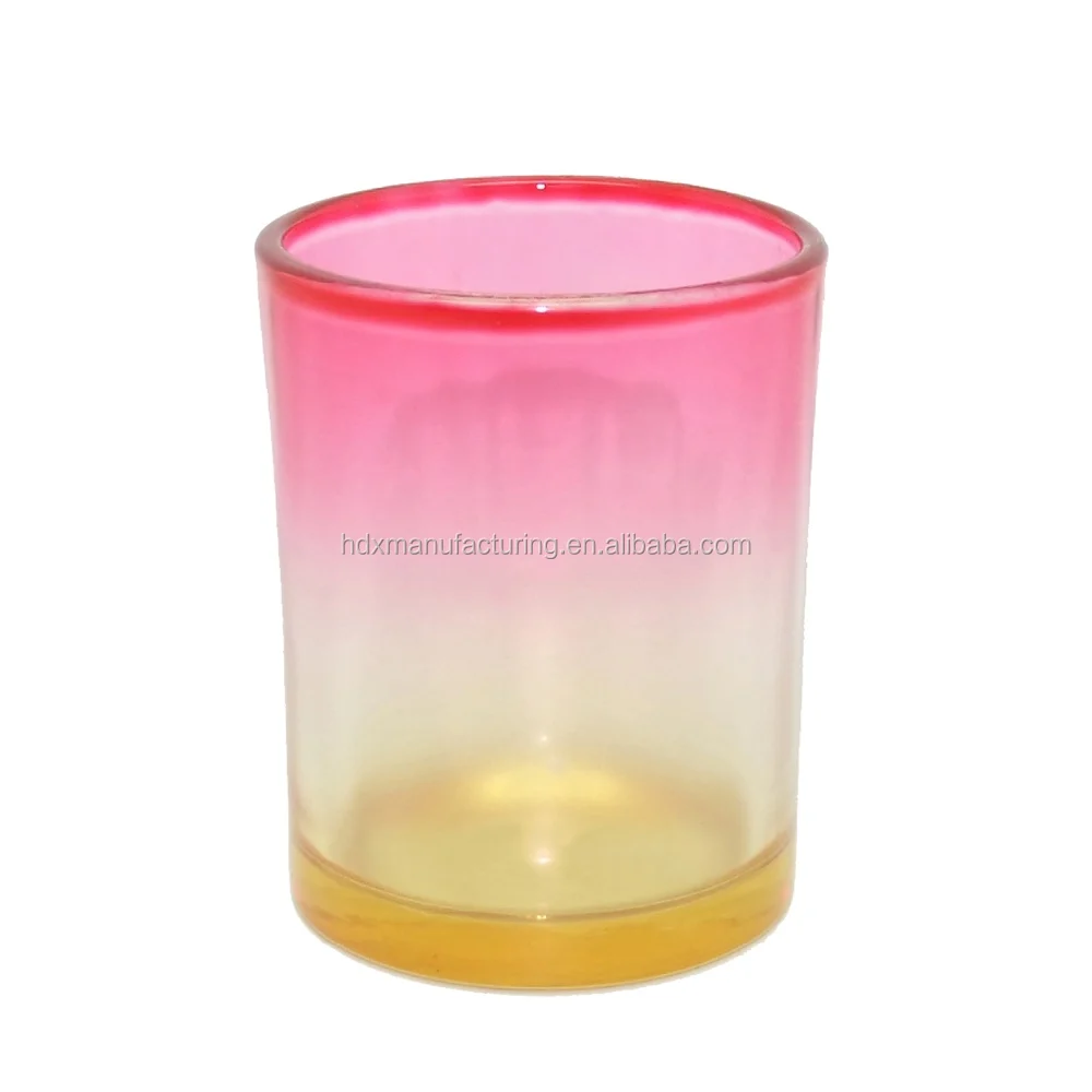 Haodexin Bulk 3oz Glass Votive Candle Holders Glass Gradient Color