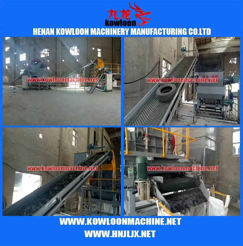 Tire Recycle Separate System Steel Mixed Rasper Rubber Mulch Machine