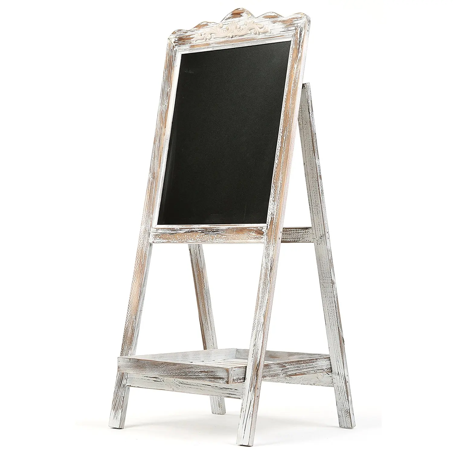 Vintage Stand Shabby Rustic Wood Kid Easel Chalkboard White Washed