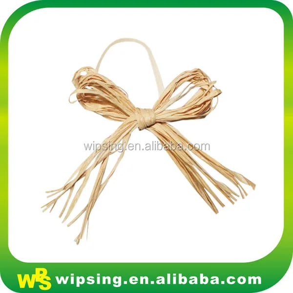 Natural Raffia Bow Tie With Elastic Loop For Gift Packaging Buy