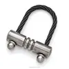 Screw Top Memory Cable Titanium Key Ring Brushed Finish Edward Mirell keychains