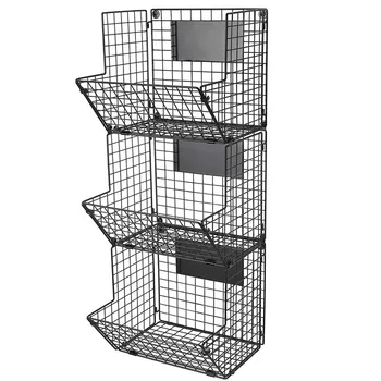 Multipurpose Kitchen Bathroom Wall Mounted Hanging 3 Tier Wire Kitchen Bathroom Wall Mounted Hanging