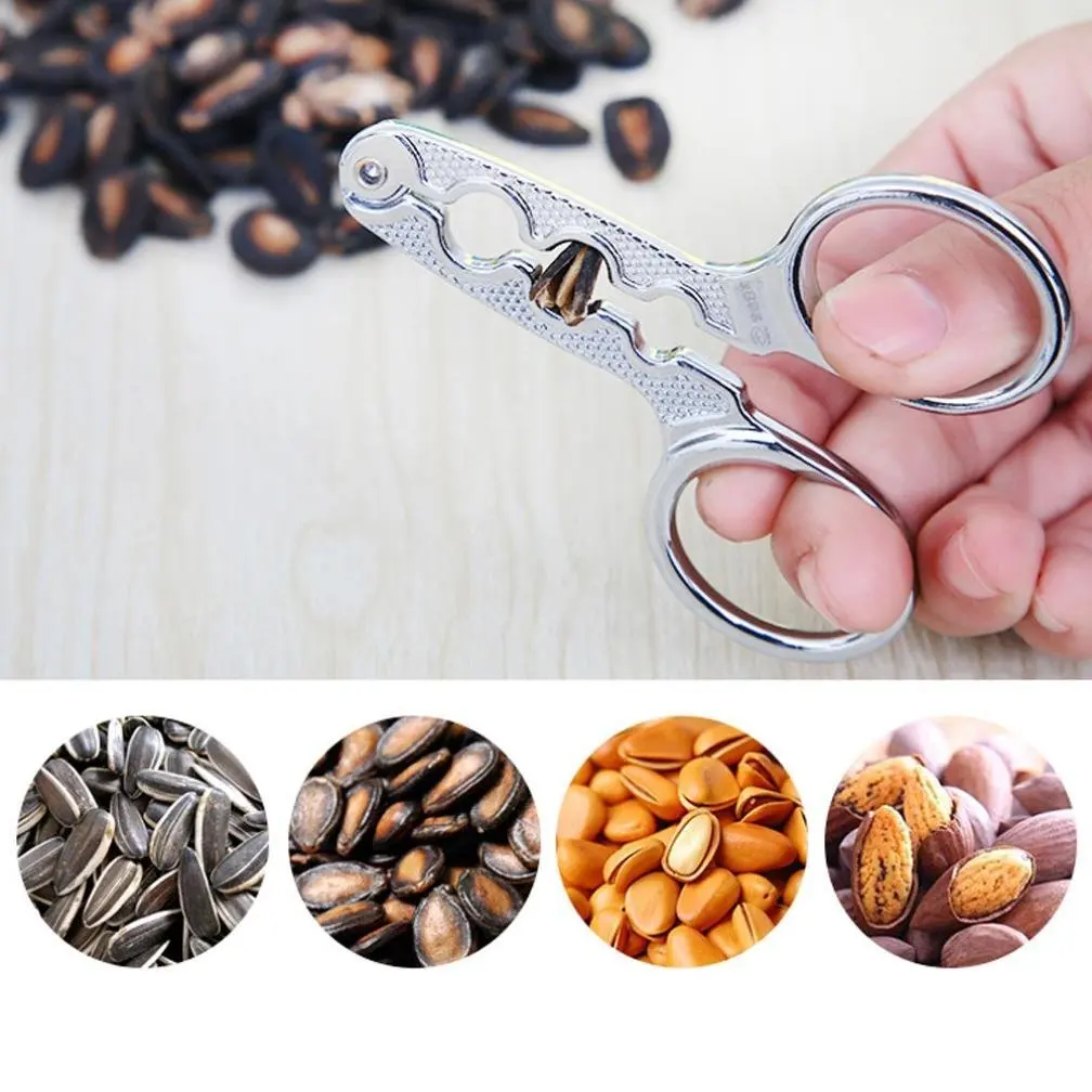 Vacally New Alloy Melon Seed Pliers Sunflower Seed Nut Almond Scissor Forceps Pliers Kitchen Tool