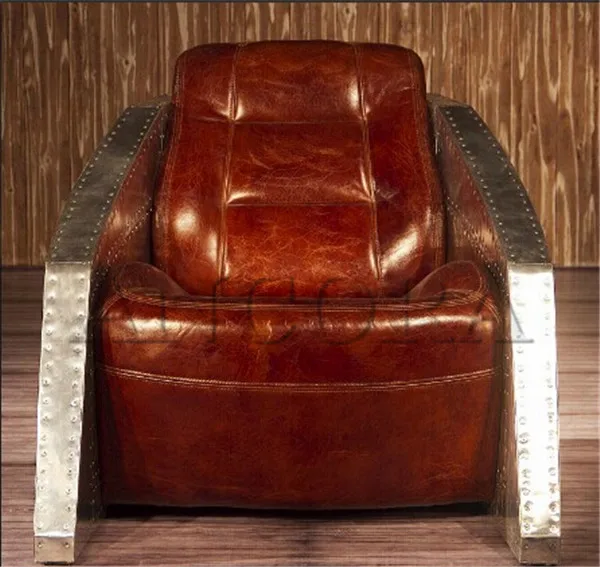 Fancy Sinclair Leather Club Chair Tub Chair With Metal Arm An 2051