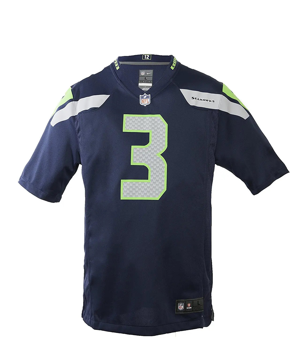 Buy Seattle 3 Russell Wilson Jersey White Platinum Elite Stitched
