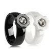 Fahion Austrian Crystal Flower Ceramic Ring For Women Wedding Ring Stone Jewelry Gift in Guangzhou