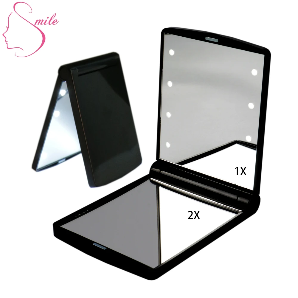Magnifying bathroom smart mirror with LED light