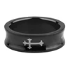 Wenfanqi very beautiful bevel edge black stainless steel masonic ring