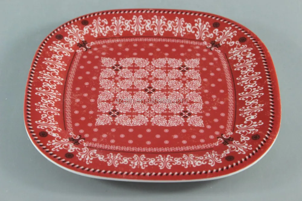 Square Melamine Dinner Plate With PDG Package