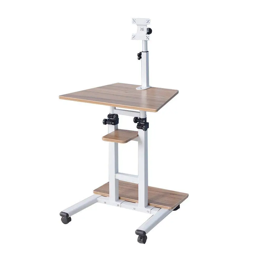 Small Desk Wheels Find Deals On Line At Get Quotations Soges Adjule Mobile Standing Desk Stand Up Computer Workstation On Wheels Moving