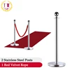 Event Celebrity Red Carpet Queue Barrier Post with Red Velvet Rope Set