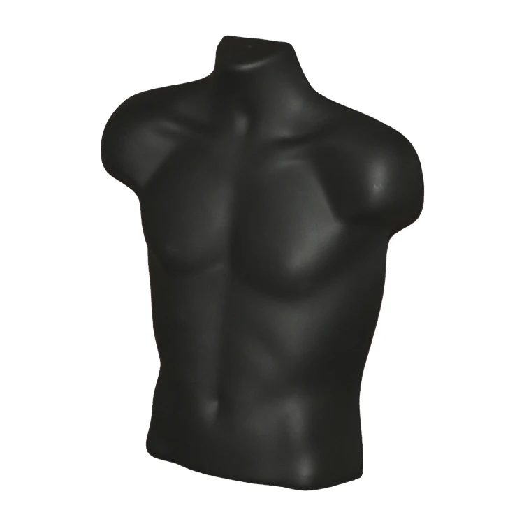 L Hanging Male Mannequin Black Molded Man's Shirt Torso Form Frosted Fits S 