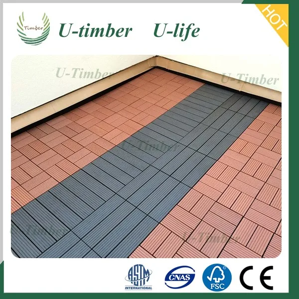 Baldosas De Enclavamiento De Suelo Compuesto Cuadrado De Madera De