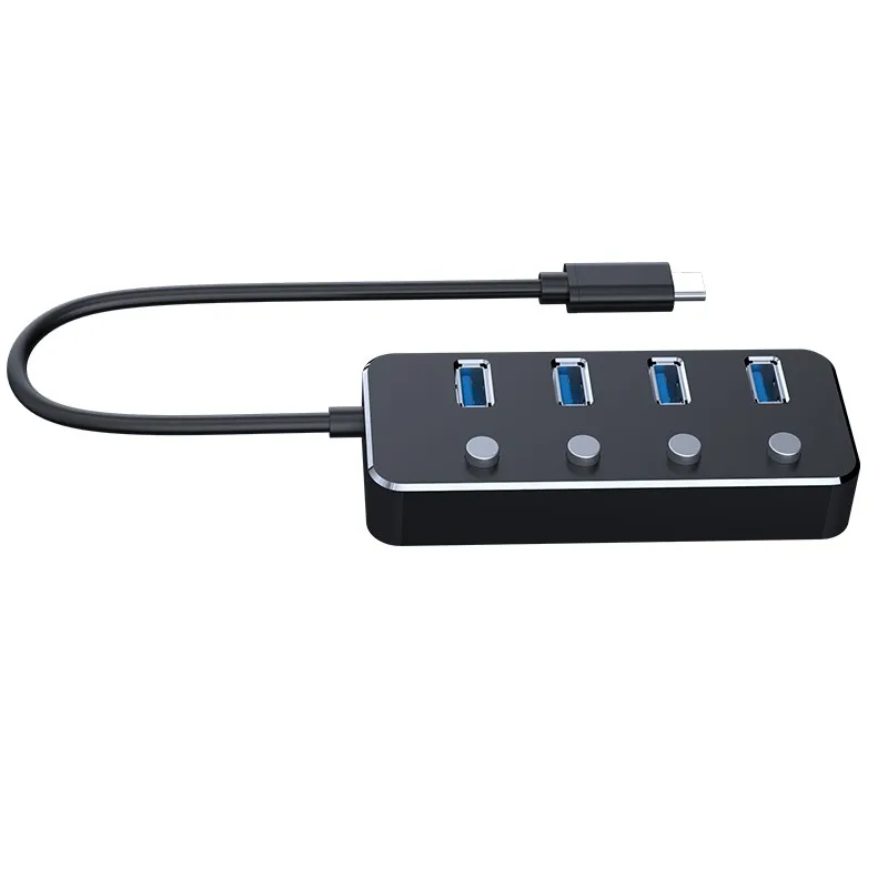 贸易保证供应商个别电源开关 4 端口 usb 3.0 集线器带 led灯