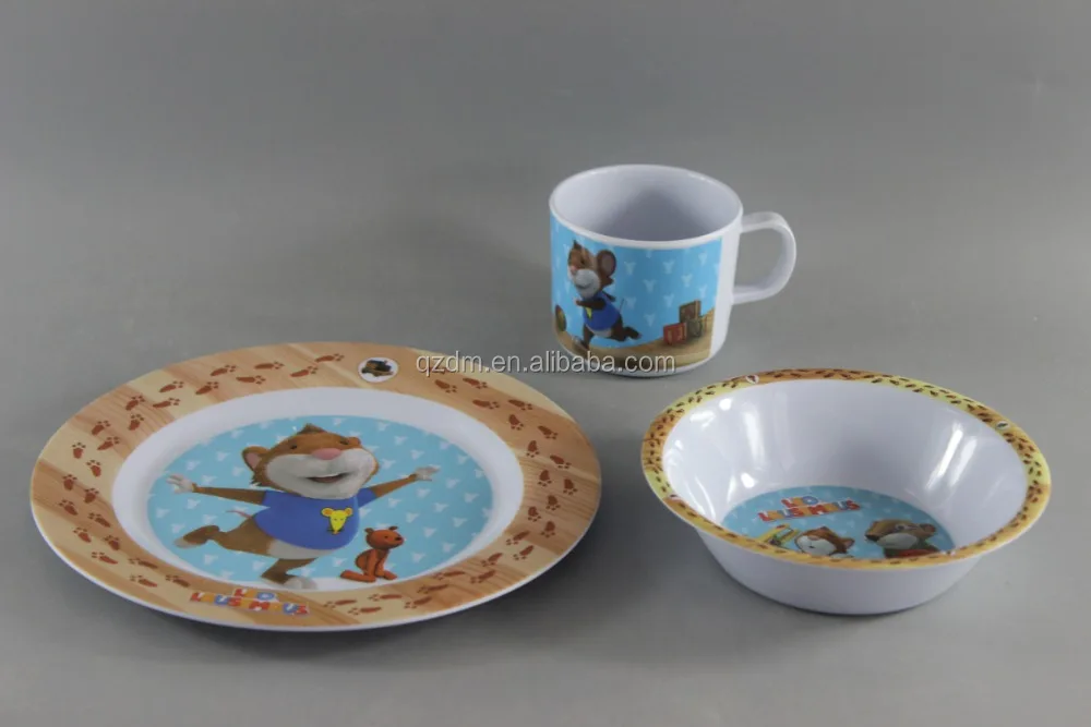 Customer Logo Printing Melamine Dinner Sets For Kids
