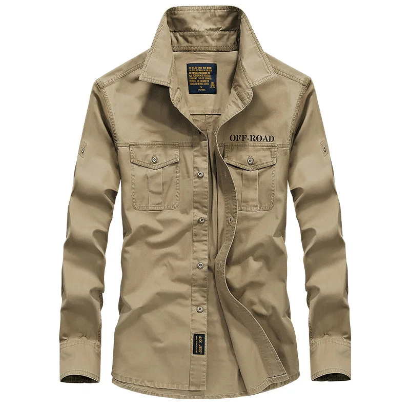 Compra estilo militar camisas de los hombres online al por