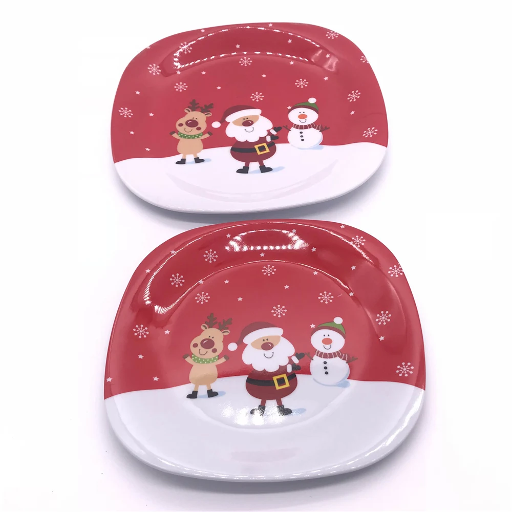 Reusable Beautiful Design Plastic Melamine Kids Christmas Plates Buy