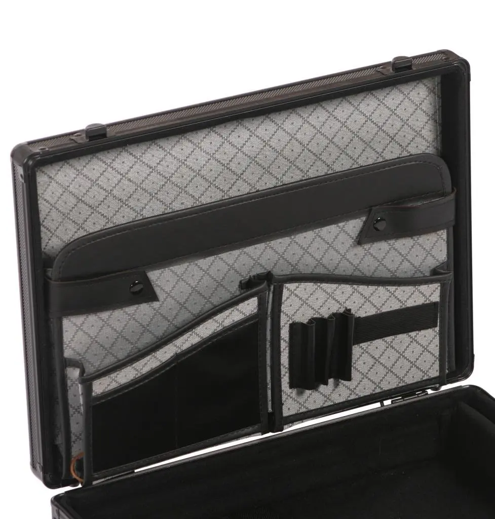 Locking Storage Black Solid Briefcase Case With Shoulder Strap Buy