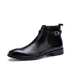 New good quality england style genuine leather buckle strap mens chelsea boots