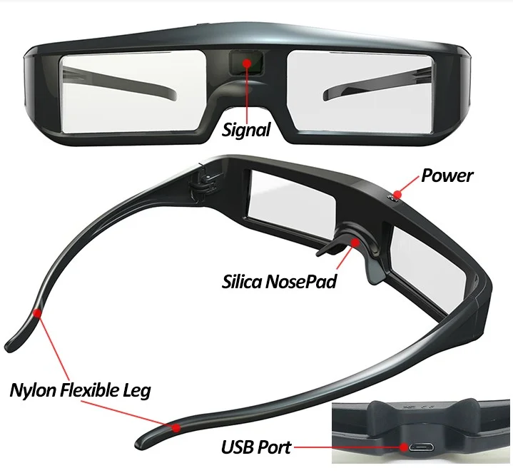 Economic And Practical 3D DLP Link Glasses For benq vivitek Projector