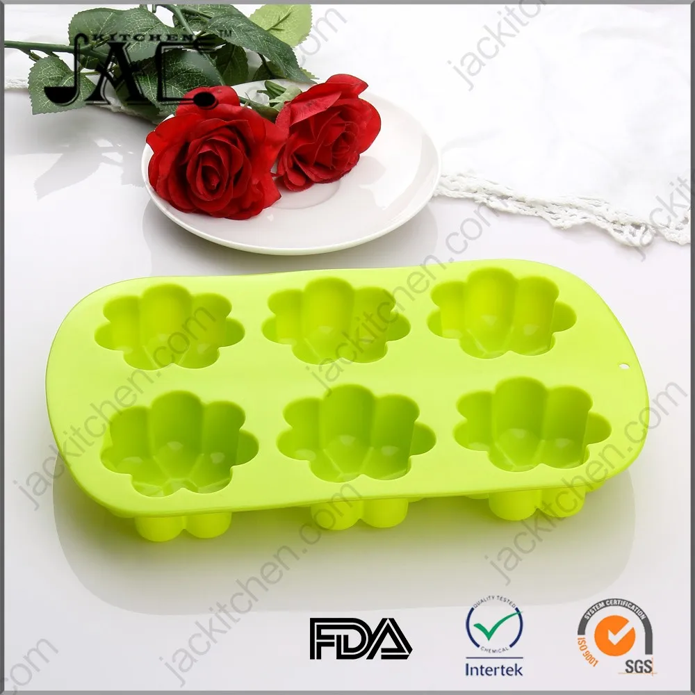 6 Flowers Silicone Muffin Cups Handmade Cake Baking Mold