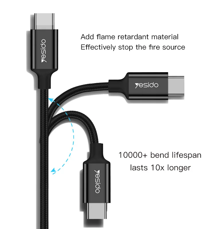 Drop Shopping Pd3.0 3A Type-C Data Cable High Density Nylon Braided Mobile Phone Data Cable