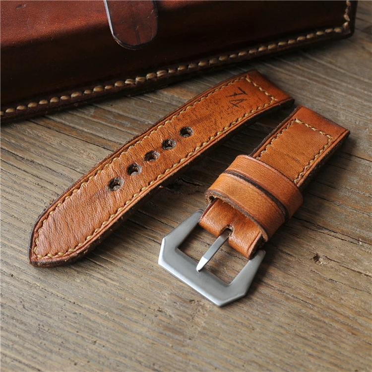 24mm High Quality Genuin Leather Cuff Watch Band For Man - Buy Leather ...