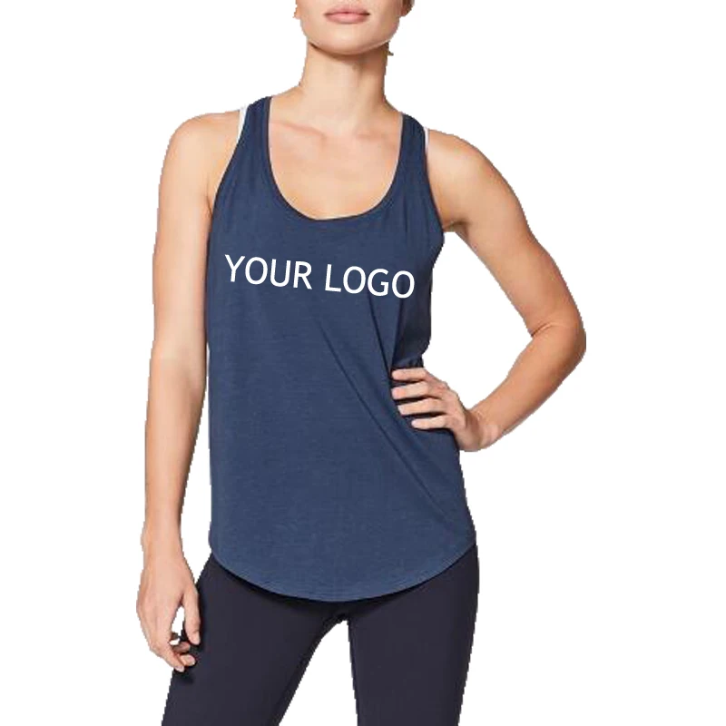 
Custom fashion summer scoop bottom cotton women tank top with your logo 