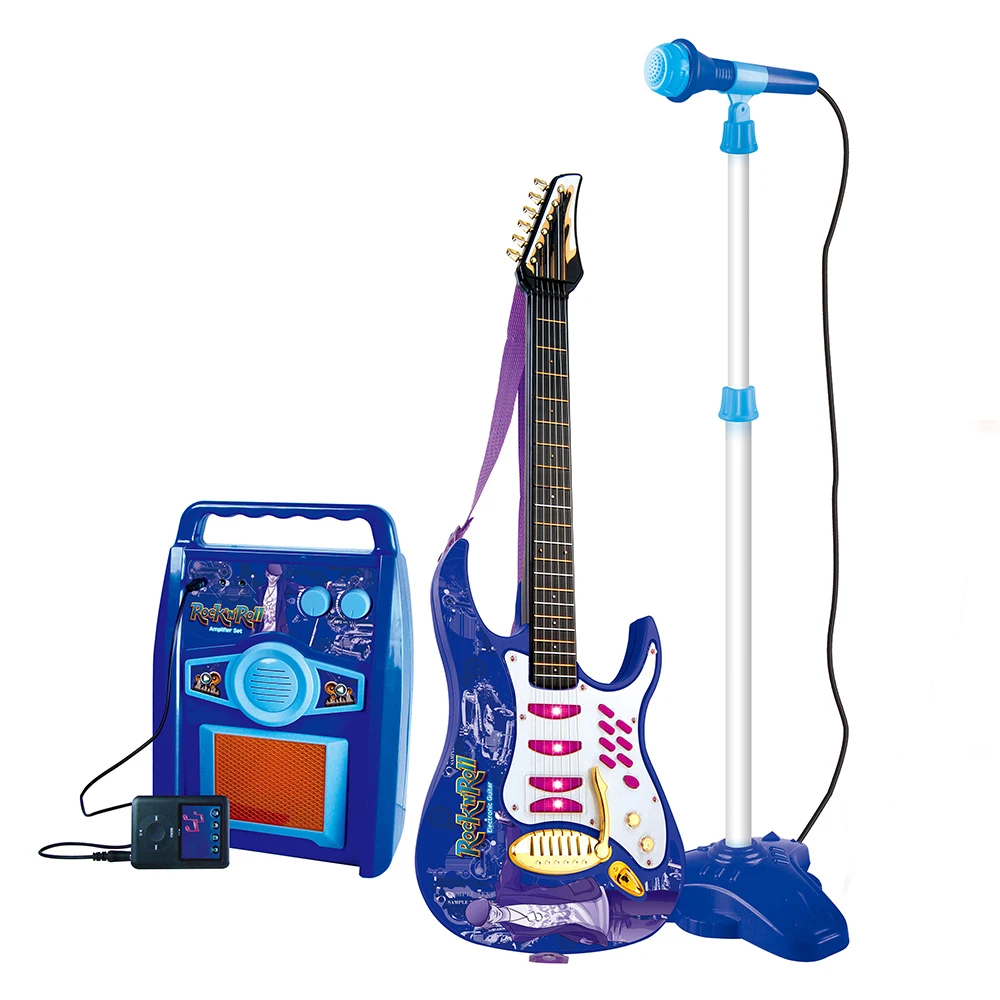 kids guitar and microphone