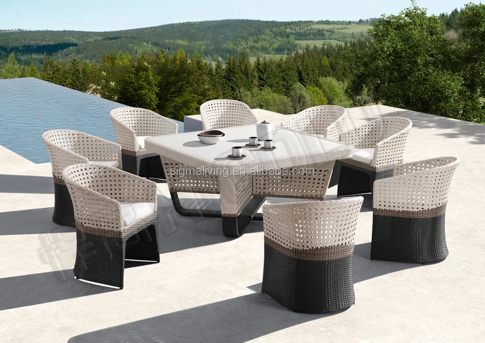 New designs high quality rattan garden coversation chairs and tables set