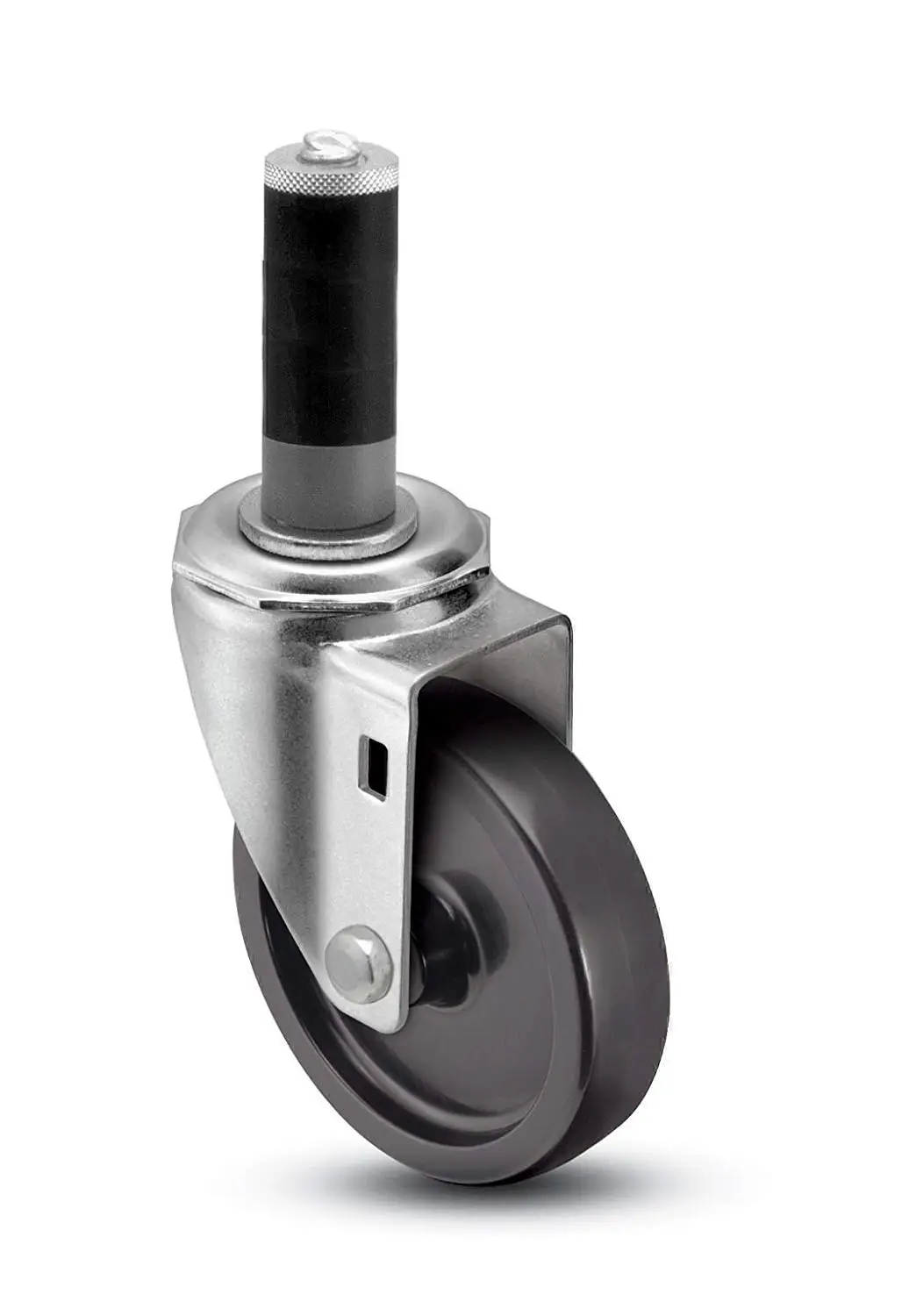 250 lbs Capacity 7//16 Diameter x 1-7//16 Length Brass Band Grip Ring Stem Shepherd Institutional Series 3 Diameter Polyolefin Wheel Total Lock Caster