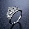 Engagement Wedding Bridal 925 Sterling Silver Jewellery Princess Queen Crown Ring