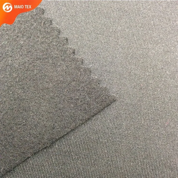 Knitted Interlock Scuba Brushed 100 Polyester Fleece Fabric For