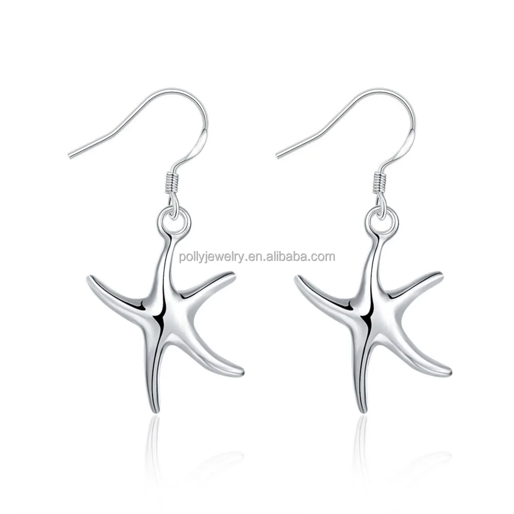 2017 New Fashion Made In China Imitation 925 Silver Plated Starfish Shape Earrings Women Whole Jewelry 2017 New Fashion Made In China Imitation 925 Silver Plated Starfish Shape Earrings Women Whole Jewelry